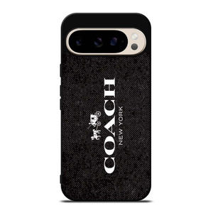 COACH NEW YORK LOGO ON BLACK FABRIC Google Pixel 9 Pro Case Cover