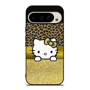 HELLO KITTY GOLD GLITTER LEOPARD Google Pixel 9 Pro Case Cover