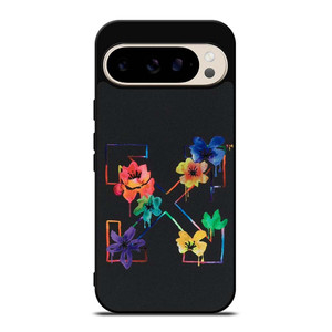 OFF WHITE COLORFUL FLOWER Google Pixel 9 Pro Case Cover