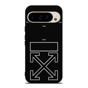 OFF WHITE LOGO TIME DATE CARBON Google Pixel 9 Pro Case Cover