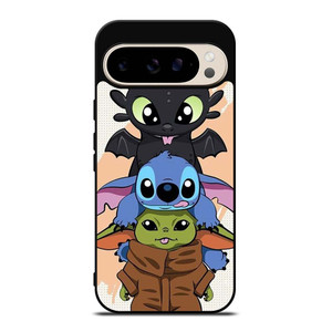 TOOTHLESS STITCH BABY YODA CUTE CARTOON Google Pixel 9 Pro Case Cover