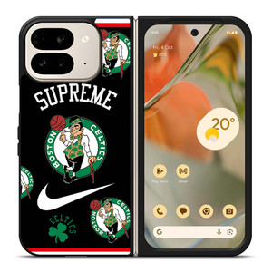 BOSTON CELTICS NBA X SUPREME NIKE Google Pixel 9 Pro Fold Case Cover BOSTON CELTICS NBA X SUPREME NIKE Google Pixel 9 Pro Fold Case Cover