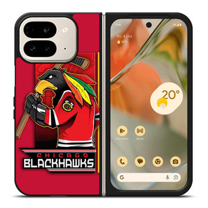 CHICAGO BLACKHAWKS HOCKEY TEAM LOGO MASCOT Google Pixel 9 Pro Fold Case Cover