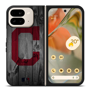 CLEVELAND GUARDIANS BASEBALL MLB WOOD LOGO Google Pixel 9 Pro Fold Case Cover