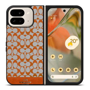 COACH NEW YORK LOGO PATTERN ORANGE EMBLEM Google Pixel 9 Pro Fold Case Cover