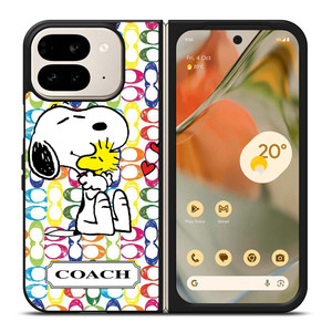 COACH NEW YORK LOGO SNOOPY THE PEANUTS Google Pixel 9 Pro Fold Case Cover