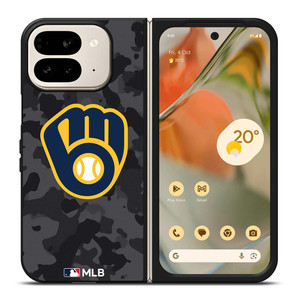MILWAUKEE BREWERS BASEBALL BLACK CAMO Google Pixel 9 Pro Fold Case Cover