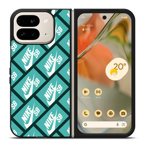 NIKE SB SKATEBOARD BOX PATTERN TURQUOISE Google Pixel 9 Pro Fold Case Cover