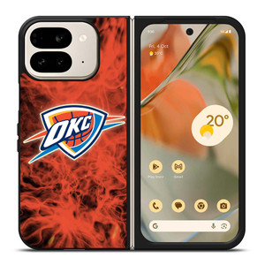 OKLAHOMA CITY THUNDERS BASKETBALL NBA FIRE Google Pixel 9 Pro Fold Case Cover