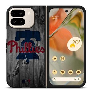 PHILADELPHIA PHILLIES BASEBALL MLB WOOD LOGO Google Pixel 9 Pro Fold Case Cover