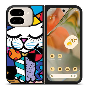 ROMERO BRITTO SERENE CAT ART Google Pixel 9 Pro Fold Case Cover