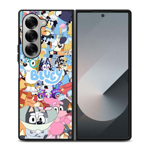 BLUEY CARTOON CHARACTERS COLLAGE Samsung Galaxy Z Fold 6 Case Cover