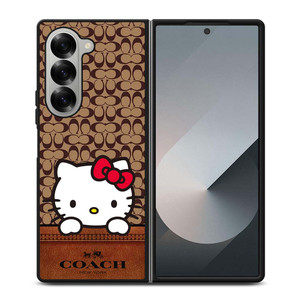COACH NEW YORK LOGO HELLO KITTY BROWN Samsung Galaxy Z Fold 6 Case Cover