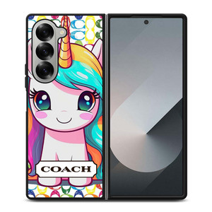 COACH NEW YORK LOGO PRETTY UNICORN Samsung Galaxy Z Fold 6 Case Cover