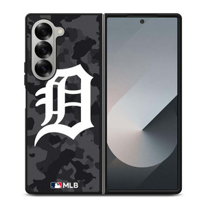 DETROIT TIGERS BASEBALL BLACK CAMO Samsung Galaxy Z Fold 6 Case Cover