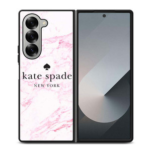 KATE SPADE NEW YORK LOGO PINK MARBLES Samsung Galaxy Z Fold 6 Case Cover