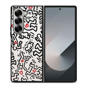 KEITH HARING ART HEART FIGURES Samsung Galaxy Z Fold 6 Case Cover