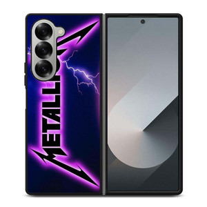 METALLICA ROCK BAND VIOLET LIGHTNING Samsung Galaxy Z Fold 6 Case Cover