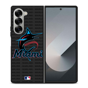 MIAMI MARLINS BASEBALL BLACK Samsung Galaxy Z Fold 6 Case Cover