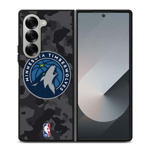 MINNESOTA TIMBERWOLVES BLACK CAMO Samsung Galaxy Z Fold 6 Case Cover