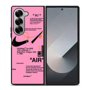 NIKE AIR OFF WHITE PINK Samsung Galaxy Z Fold 6 Case Cover
