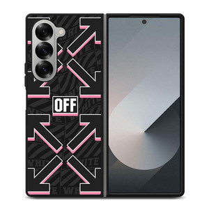 OFF WHITE LOGO BLACK PINK Samsung Galaxy Z Fold 6 Case Cover