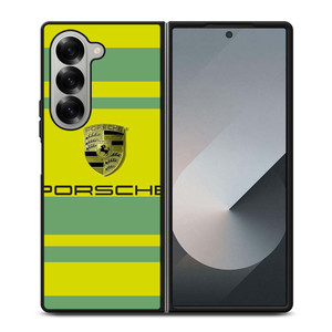 PORSCHE CAR LOGO YELLOW GREEN ICON Samsung Galaxy Z Fold 6 Case Cover