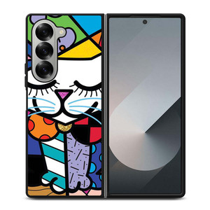 ROMERO BRITTO SERENE CAT ART Samsung Galaxy Z Fold 6 Case Cover