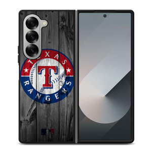TEXAS RANGERS BASEBALL MLB WOOD LOGO Samsung Galaxy Z Fold 6 Case Cover