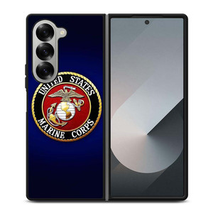 UNITED STATES US MARINE CORPS LOGO BLUE Samsung Galaxy Z Fold 6 Case Cover