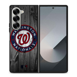 WASHINGTON NATIONALS BASEBALL MLB WOOD LOGO Samsung Galaxy Z Fold 6 Case Cover