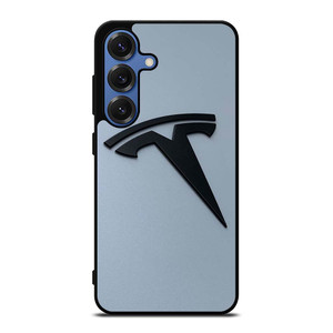 BLACK TESLA CAR LOGO Samsung Galaxy S25 Case Cover