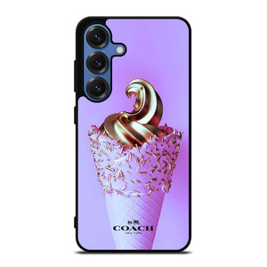 COACH NEW YORK LOGO GOLDEN ICE CREAM ICON Samsung Galaxy S25 Case Cover