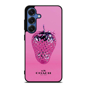 COACH NEW YORK LOGO SILVER STRAWBERRY ICON Samsung Galaxy S25 Case Cover
