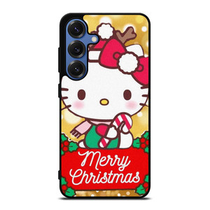 HELLO KITTY MERRY CHRISTMAS GOLD Samsung Galaxy S25 Case Cover