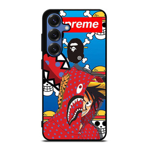 LUFFY ONE PIECE SUPREME BAPE Samsung Galaxy S25 Case Cover