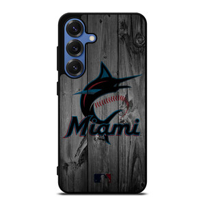MIAMI MARLINS BASEBALL MLB WOOD LOGO Samsung Galaxy S25 Case Cover