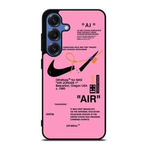 NIKE AIR OFF WHITE PINK Samsung Galaxy S25 Case Cover