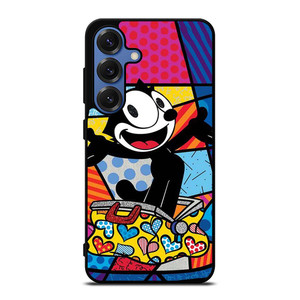 ROMERO BRITTO FELIX THE CAT ART Samsung Galaxy S25 Case Cover ROMERO BRITTO FELIX THE CAT ART Samsung Galaxy S25 Case Cover