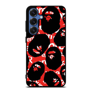 SUPREME X BAPE A BATHING APE Samsung Galaxy S25 Case Cover SUPREME X BAPE A BATHING APE Samsung Galaxy S25 Case Cover