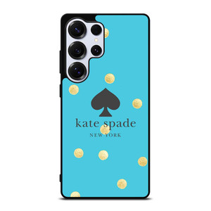 KATE SPADE NEW YORK LOGO BLUE GOLDEN POLKADOTS Samsung Galaxy S25 Ultra Case Cover