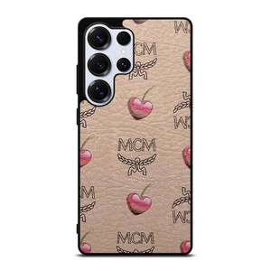 MCM LOVE CHERRIES BROWN LEATHER Samsung Galaxy S25 Ultra Case Cover