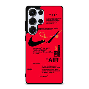 NIKE AIR OFF WHITE RED Samsung Galaxy S25 Ultra Case Cover