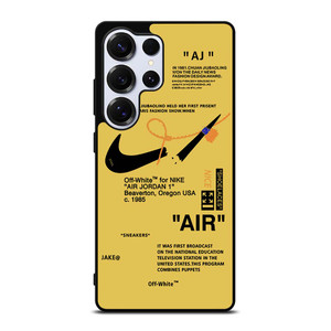 NIKE AIR OFF WHITE YELLOW Samsung Galaxy S25 Ultra Case Cover