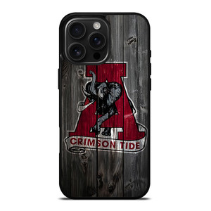 ALABAMA CRIMSON TIDE WOODEN ICON iPhone 16 Pro Max Case Cover ALABAMA CRIMSON TIDE WOODEN ICON iPhone 16 Pro Max Case Cover