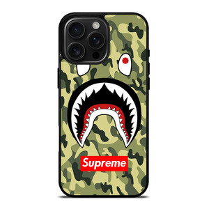 BAPE BATHING CAMO SHARK SUPREME iPhone 16 Pro Max Case Cover