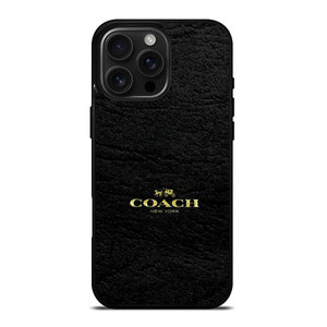 COACH LOGO TEXTURE BLACK iPhone 16 Pro Max Case Cover