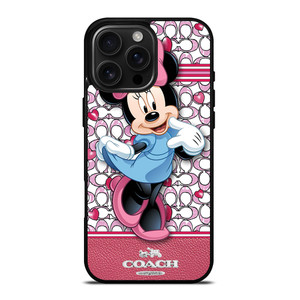COACH MINNIE MOUSE PINK PATTERN iPhone 16 Pro Max Case Cover COACH MINNIE MOUSE PINK PATTERN iPhone 16 Pro Max Case Cover