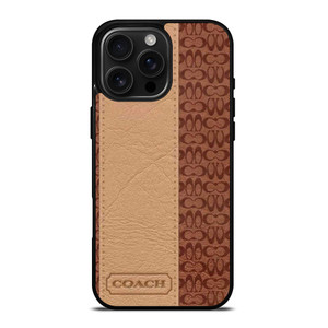 COACH NEW YORK BROWN LEATHER iPhone 16 Pro Max Case Cover COACH NEW YORK BROWN LEATHER iPhone 16 Pro Max Case Cover