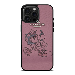 COACH NEW YORK PINK MICKEY MOUSE iPhone 16 Pro Max Case Cover